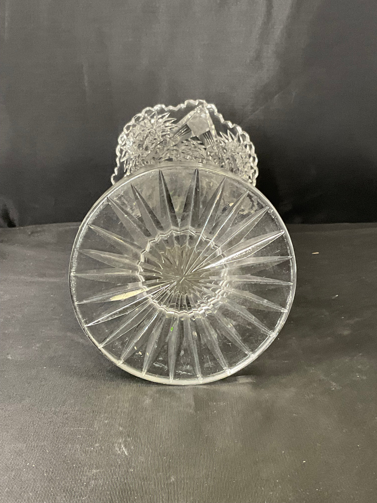 Vintage American Brilliant Period Cut Glass Trumpet Vase