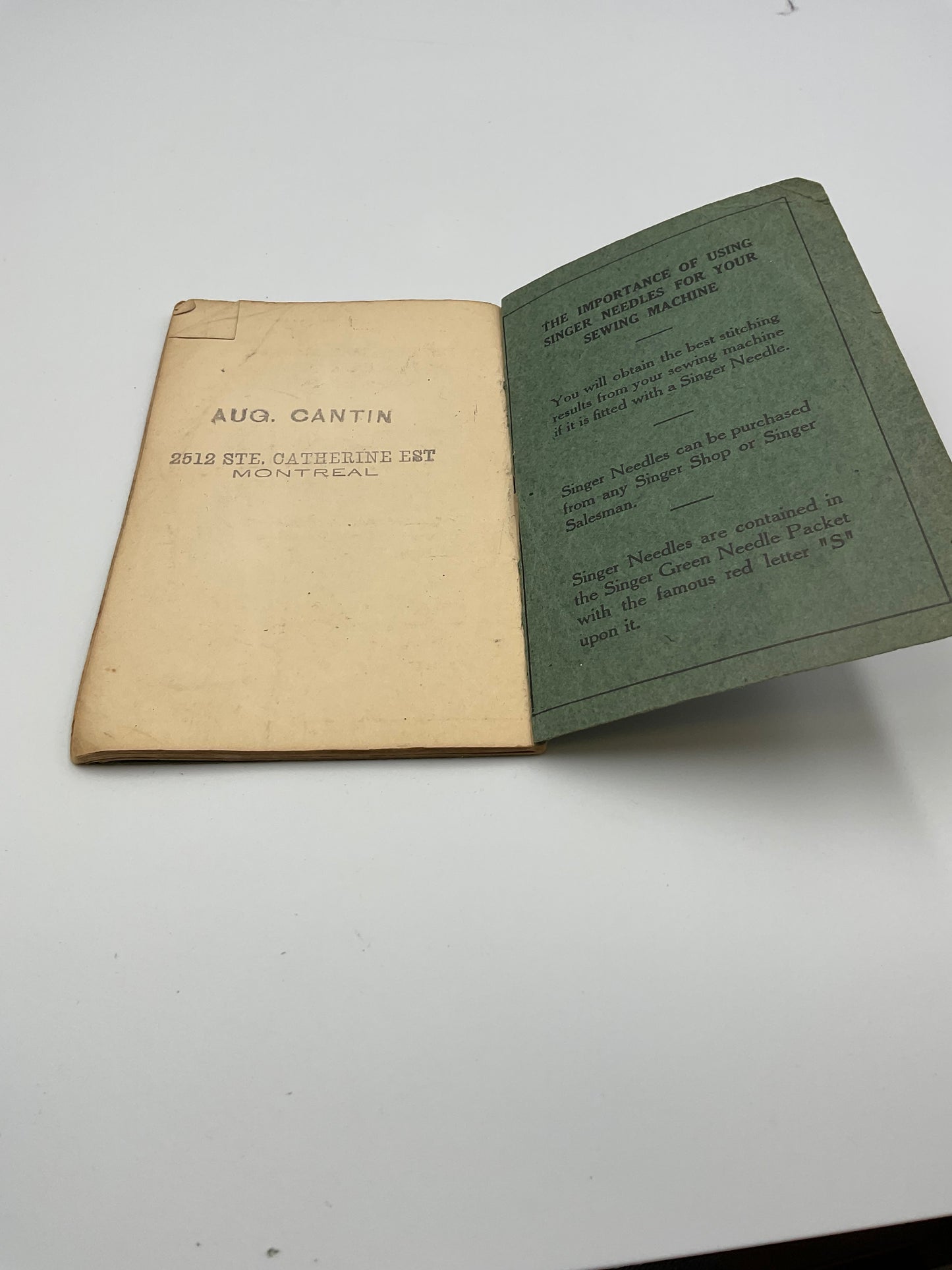 Antique 1915 Singer Sewing Machine Instructions Pamphlet