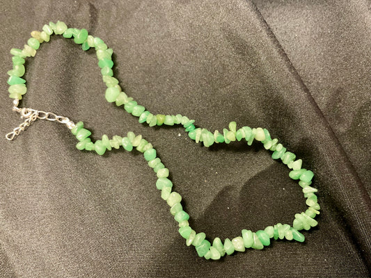 Green Gemstone Chip Necklace