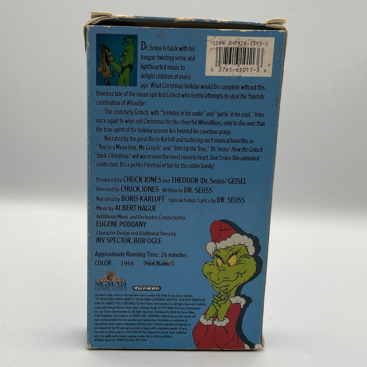 Vintage Blockbuster Video Dr. Seuss How The Grinch Stole Christmas VHS Tape Movie