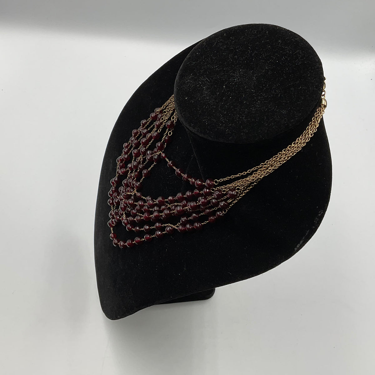 Purple Glass Beaded Chain Necklace