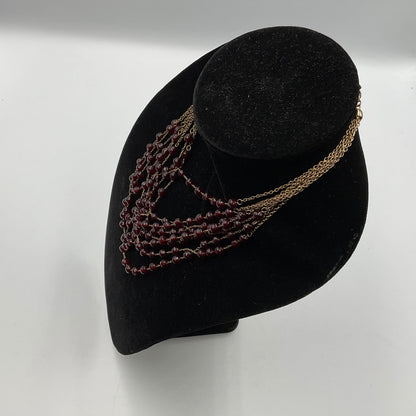 Purple Glass Beaded Chain Necklace