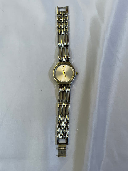 Movado 7777 Silvertone Women's Watch Goldtone Accents Pre-Owned