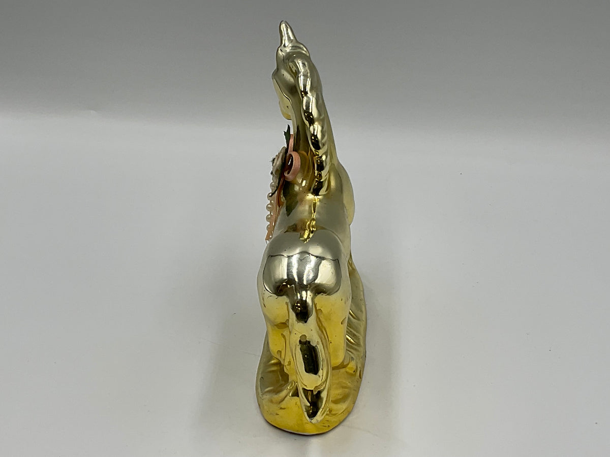 Gold Ceramic Unicorn Figurine