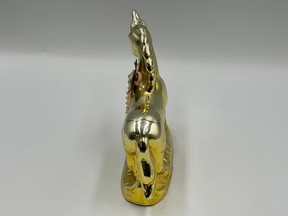 Gold Ceramic Unicorn Figurine