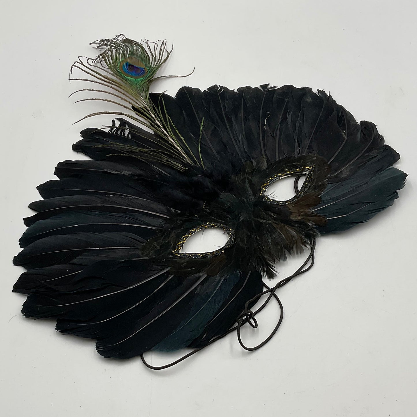 Ready JB Black Masquerade Peacock Feathers Mask