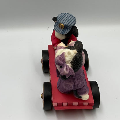 Enesco Mary's Moo Moos Lionel Our Love is On Track Cow Train Figurine #780812