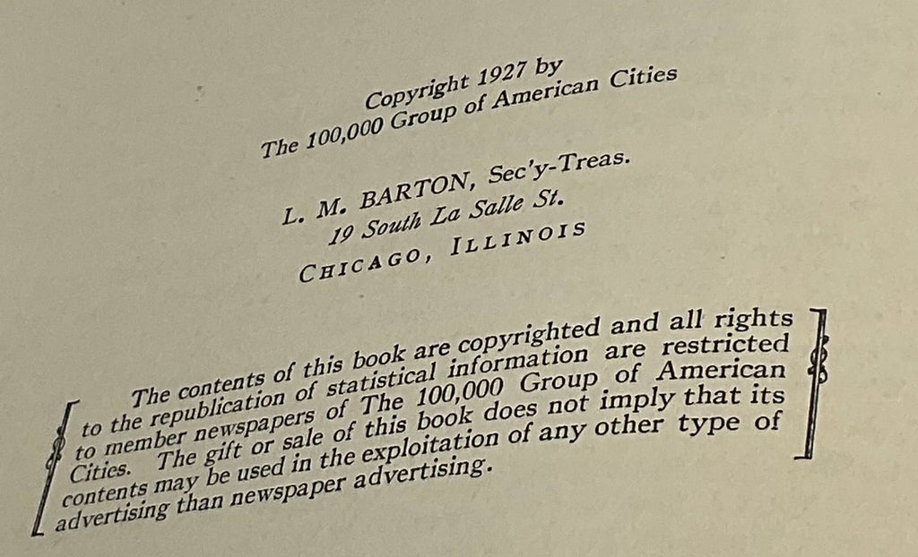 Vintage 1927 A Study of All American Markets Leslie M Barton Hardcover