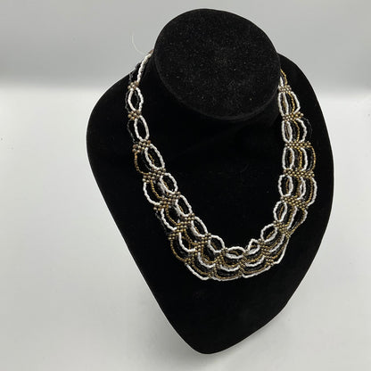 White/Gold/Black Design Chain Necklace