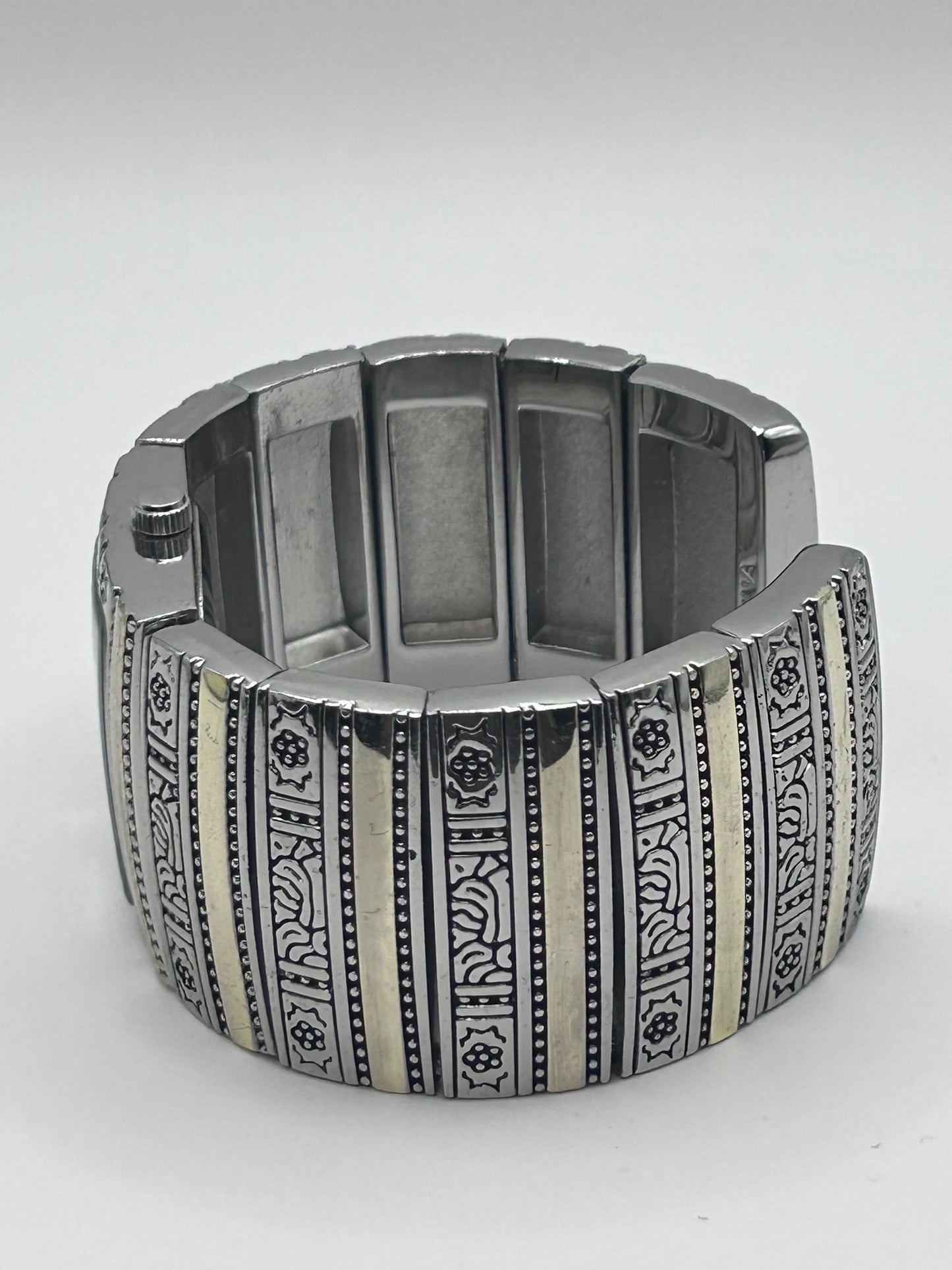 Chicos Women’s Watch Silvertone Cuff Bracelet Style Quartz Japan Movement