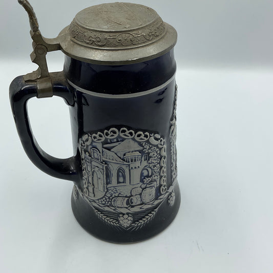 German Beer Stein Cobalt Blue