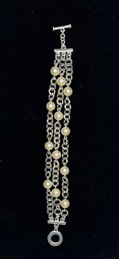 Carolee Simulated Pearl Triple Strand Bracelet