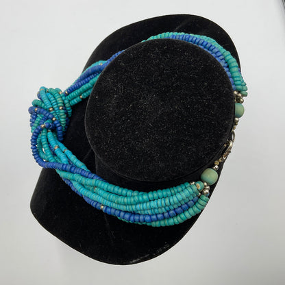 Multi Blue Bead Necklace