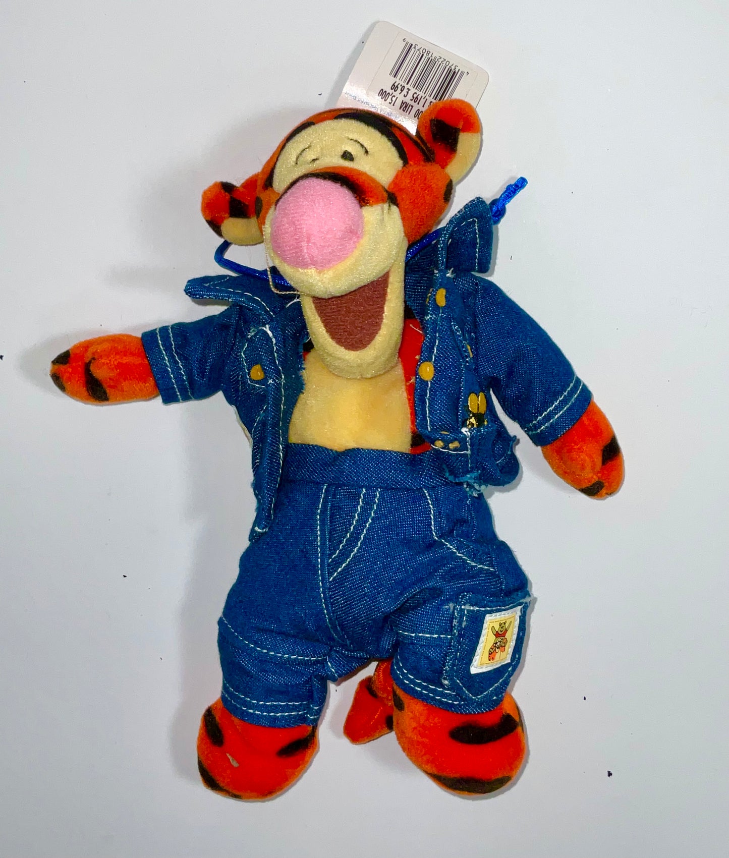 Denim Outfit Tigger Vintage Winnie the Pooh Bear & Friends Mini Beanbag Beanie Plush Disney Store Collectible