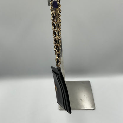 Michael Kors Black Card Holder Wallet with Gold Chain