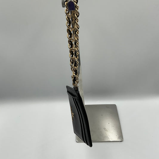 Michael Kors Black Card Holder Wallet with Gold Chain