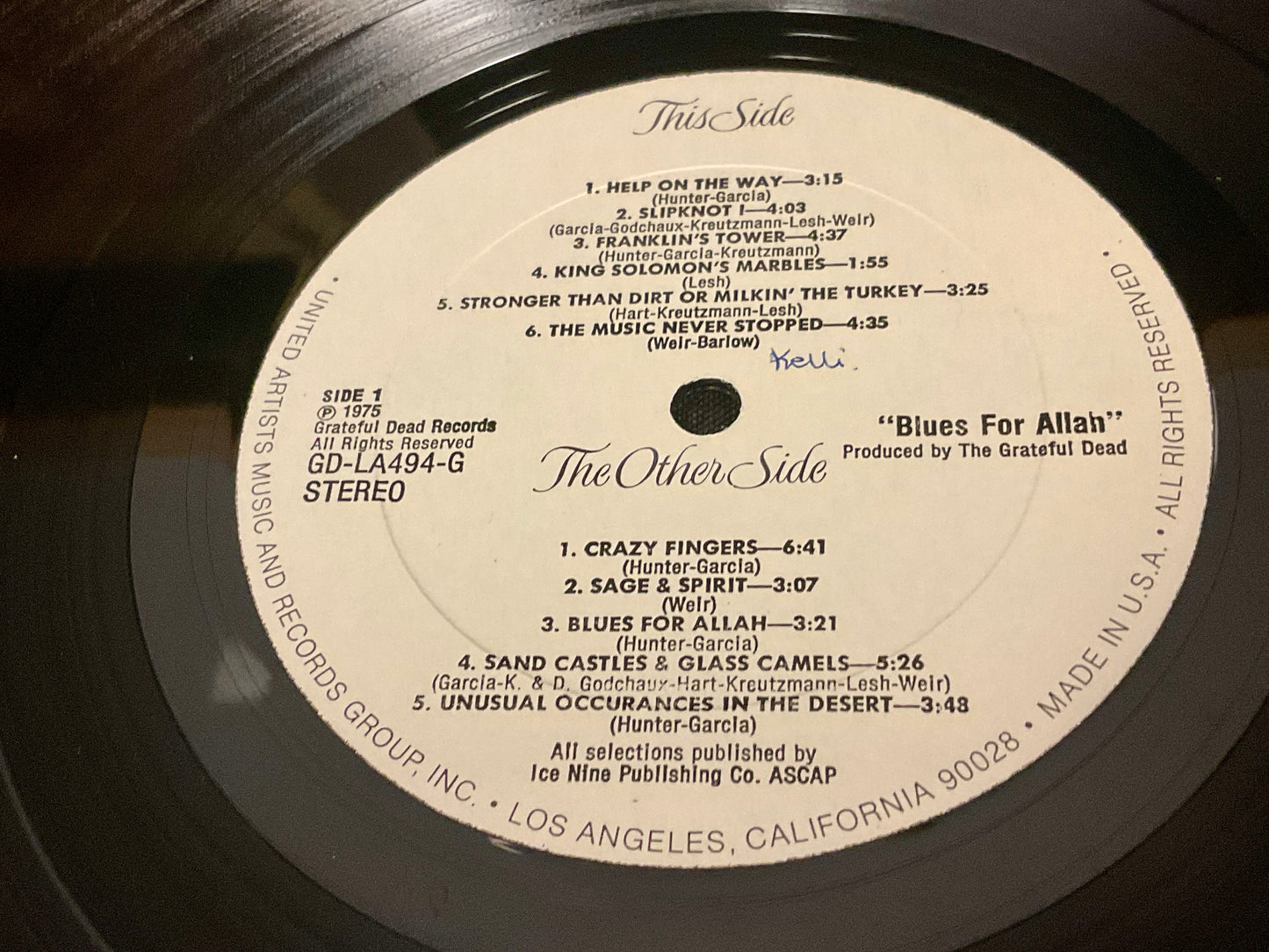 Grateful Dead Blues For Allah Vintage LP