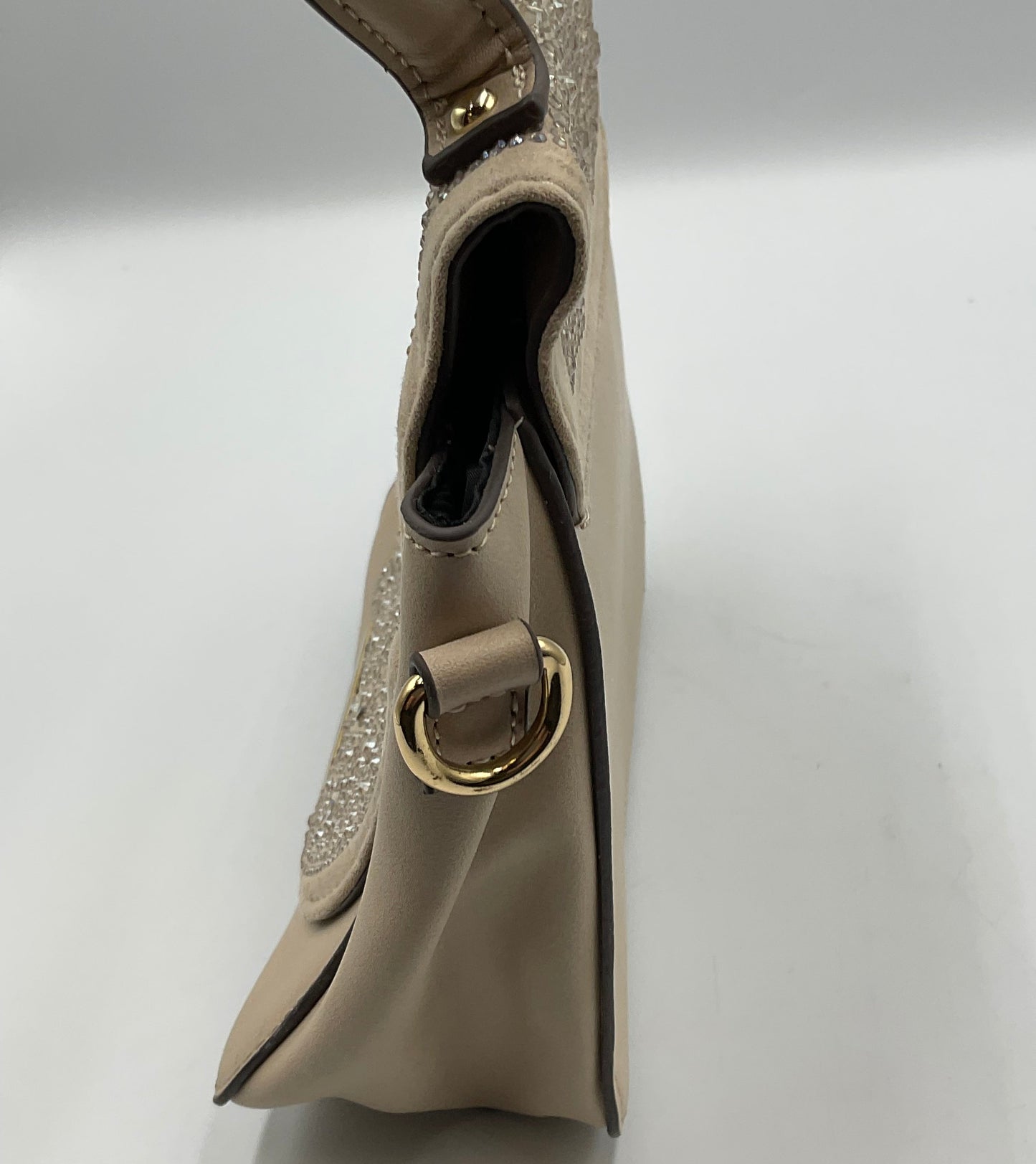 Steve Madden Biege Cream Handbag Shoulder Bag Jeweled Accents