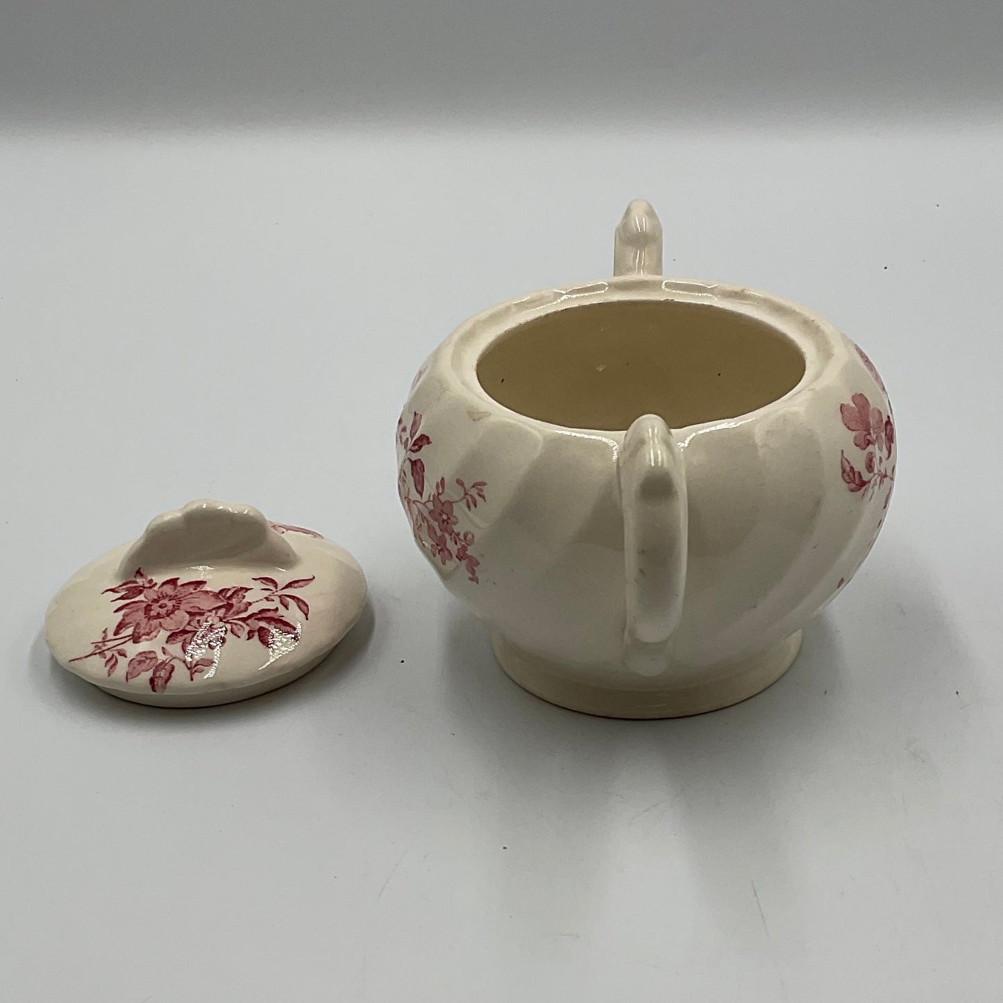 Royal Staffordshire Charlotte Pink Flower Sugar Bowl Made in England