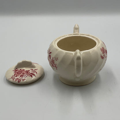 Royal Staffordshire Charlotte Pink Flower Sugar Bowl Made in England