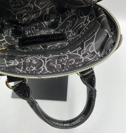 Betsey Johnson Sequin Skull Tote Handbag Bow Goldtone Hardware