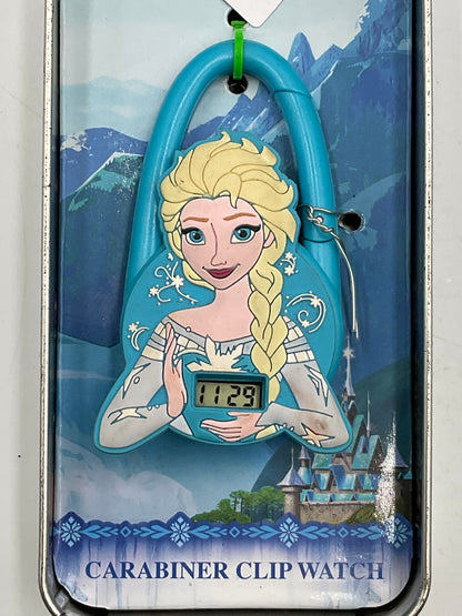 Disney Frozen Elsa Carabiner Clip Watch Anna Elsa Tin  New Battery