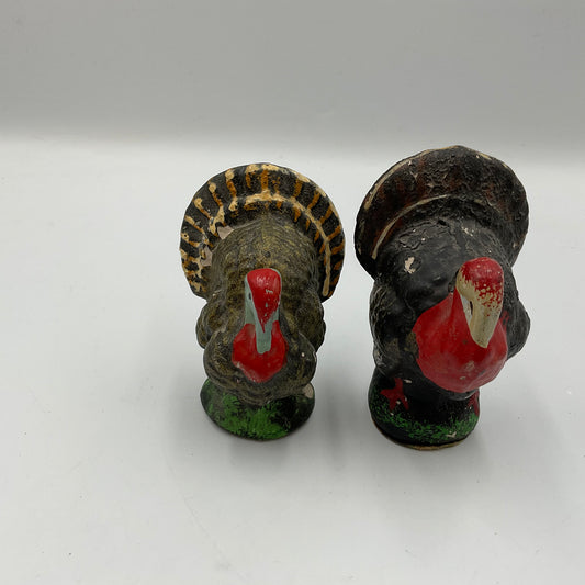 Vintage Paper Mache or Composition Turkeys