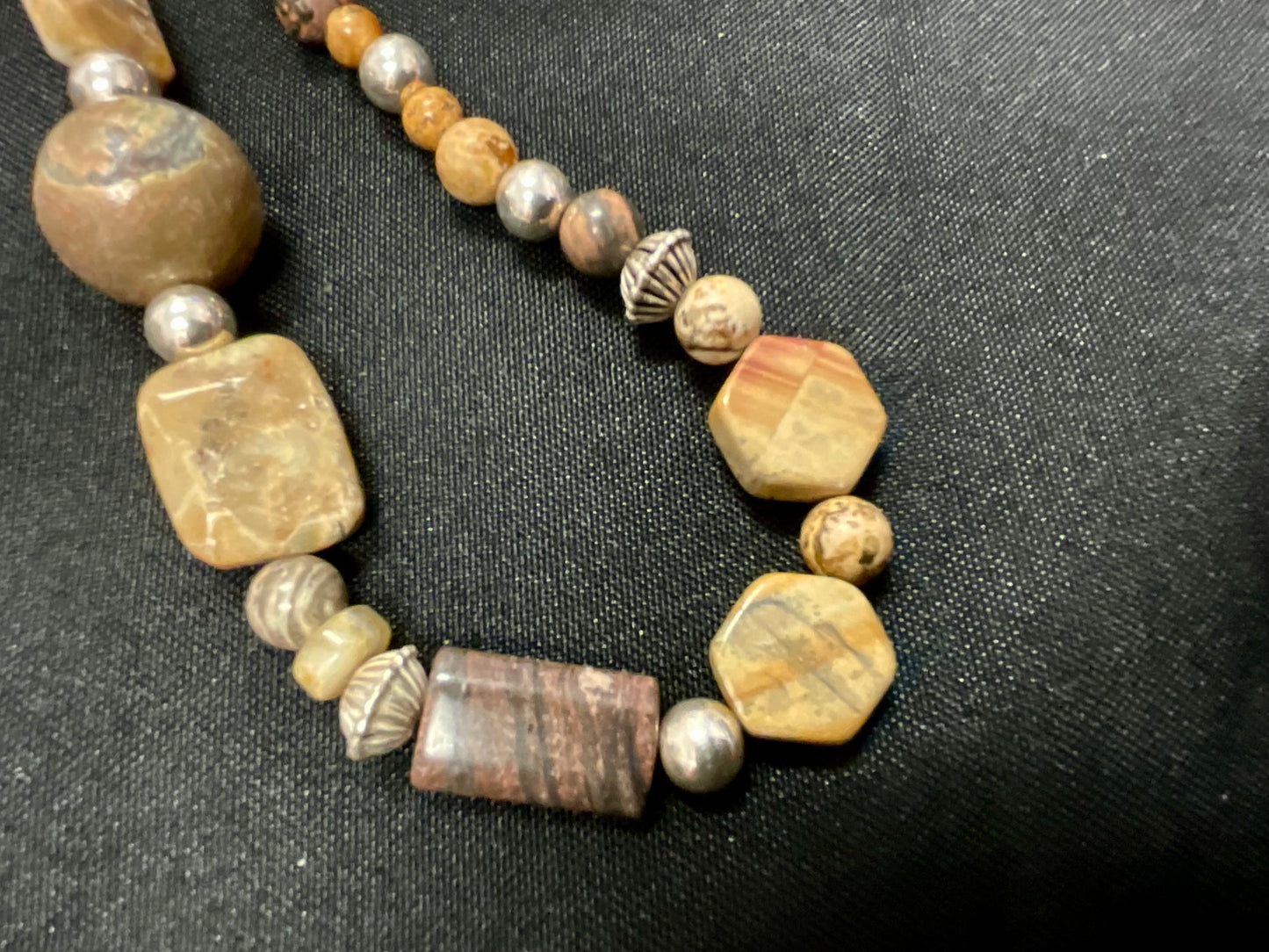 Tan Beaded Fashion Jewelry Necklace