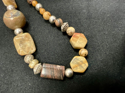 Tan Beaded Fashion Jewelry Necklace
