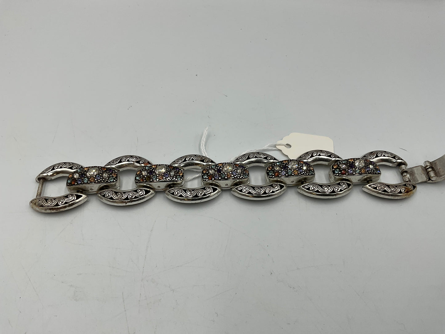 Vintage Silver Bracelet Chunky Oval links