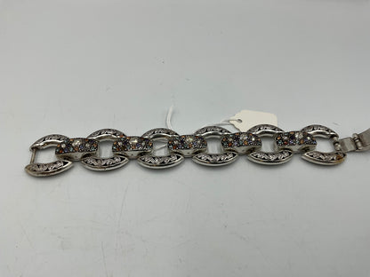 Vintage Silver Bracelet Chunky Oval links