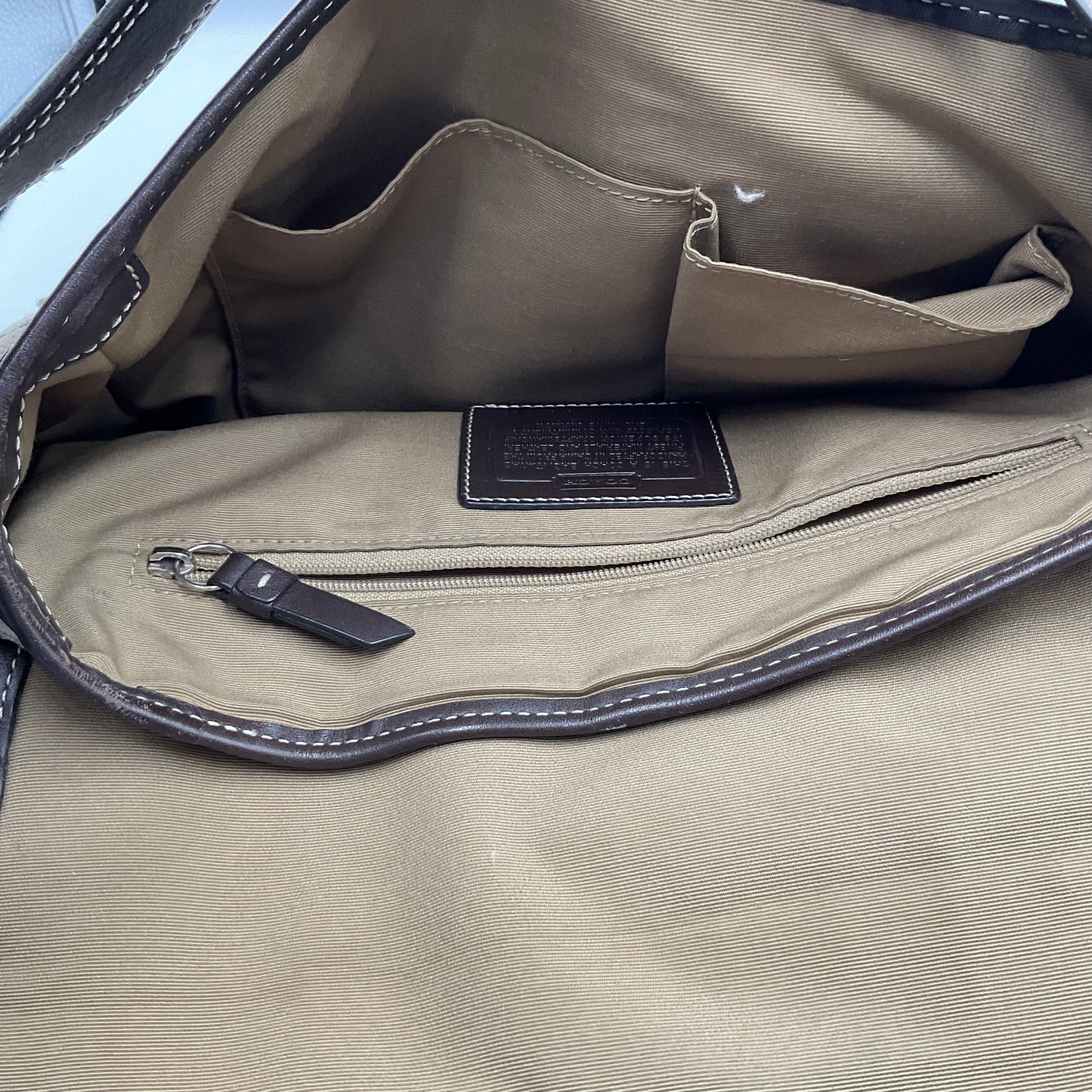 Coach Shoulder Bag Classic Signature Brown Canvas Pattern