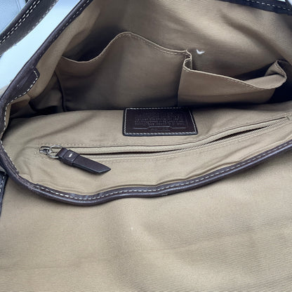 Coach Shoulder Bag Classic Signature Brown Canvas Pattern