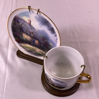 Thomas Kinkade Moonlight Cottage Teacup Display Set Teleflora Gifts