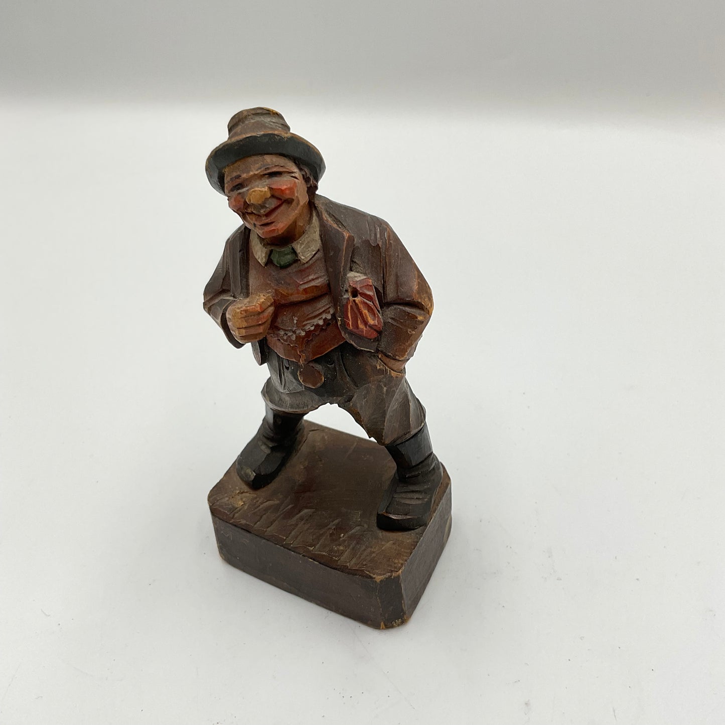 Vintage Hand Carved Wood Sculpture Marked Italy