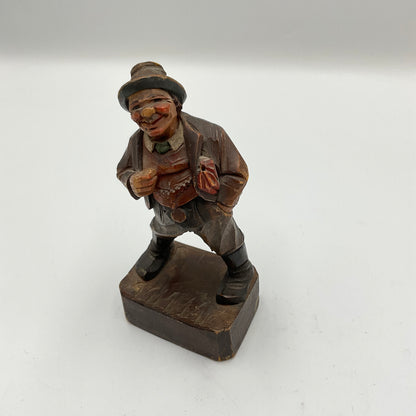 Vintage Hand Carved Wood Sculpture Marked Italy