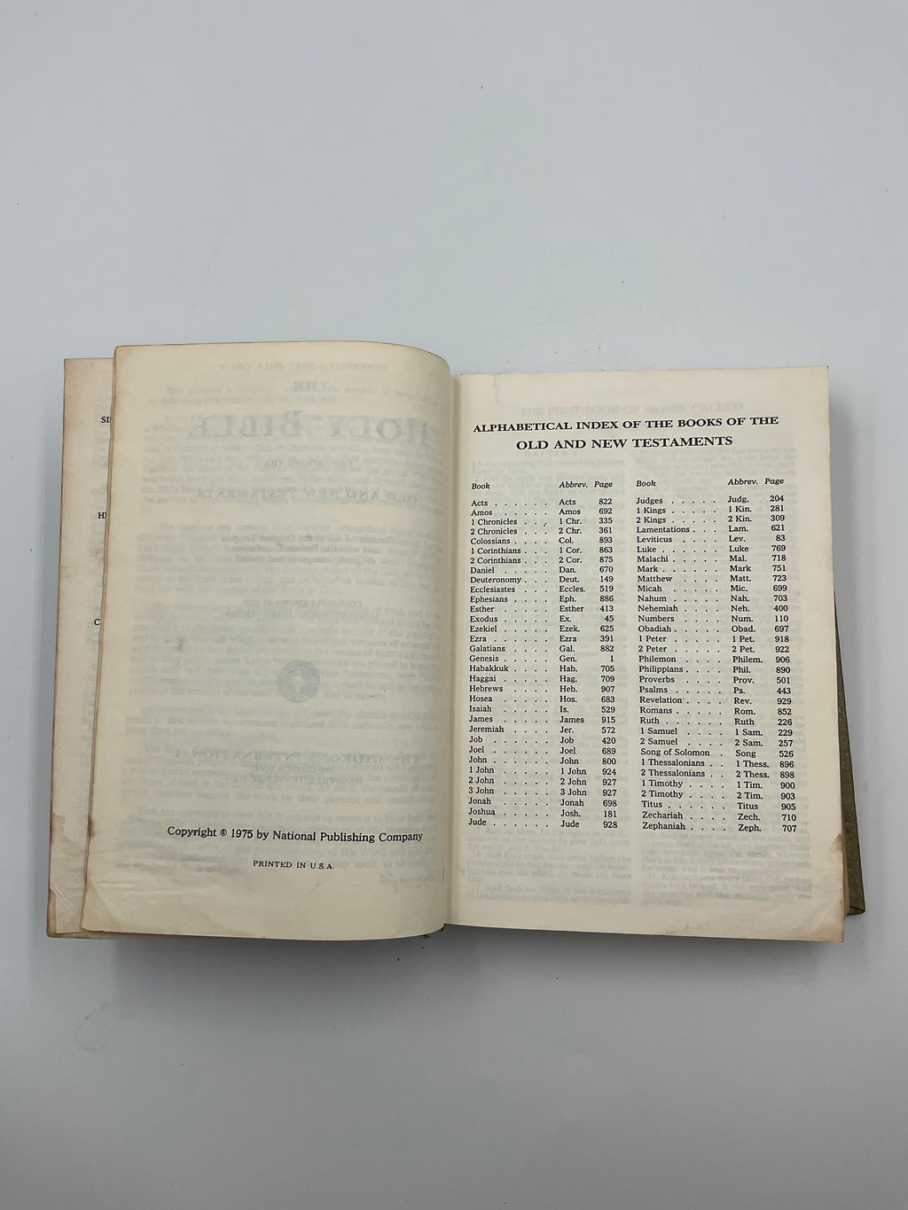 1975 Gideons Holy Bible Hardcover National Publishing Company