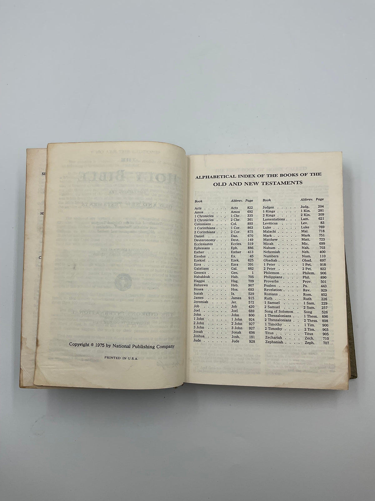 1975 Gideons Holy Bible Hardcover National Publishing Company