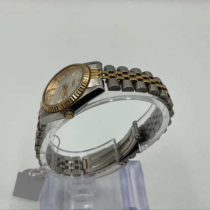 Seiko Women's 23mm White Dial Two Tone Day Date Watch
