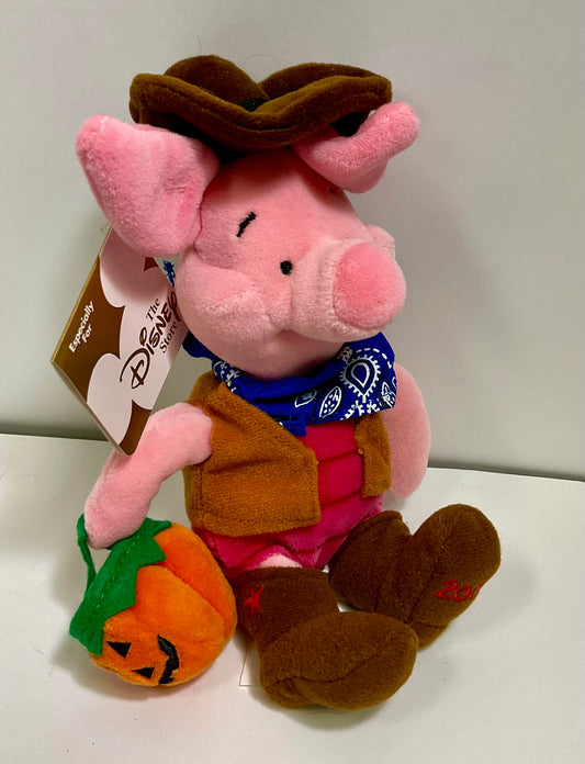 Cowboy Piglet Vintage Winnie the Pooh Bear & Friends Mini Beanbag Beanie Plush Disney Collectible