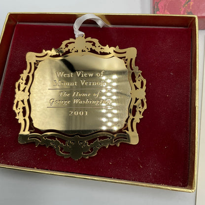 2001 Commemorative Ornament West View Mount Vernon in Box
