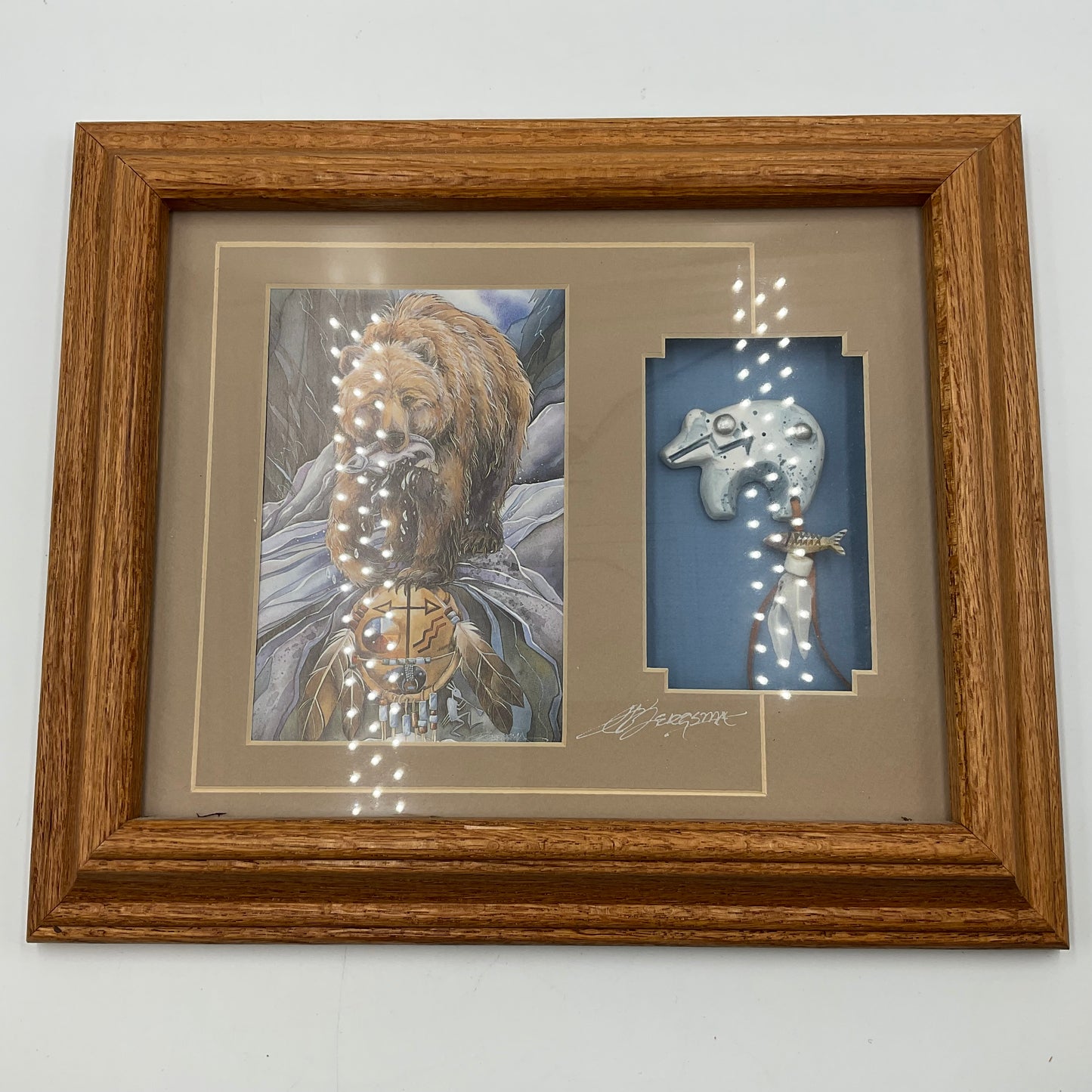 Bear Clan Framed Mixed Media Art Piece by Jody Bergsma