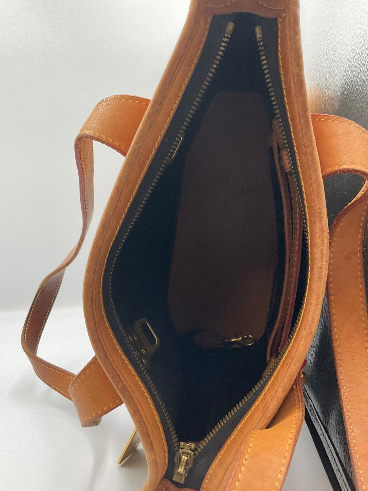 Dooney & Bourke Bag Cabrio Perforated Leather Black Tan Tote