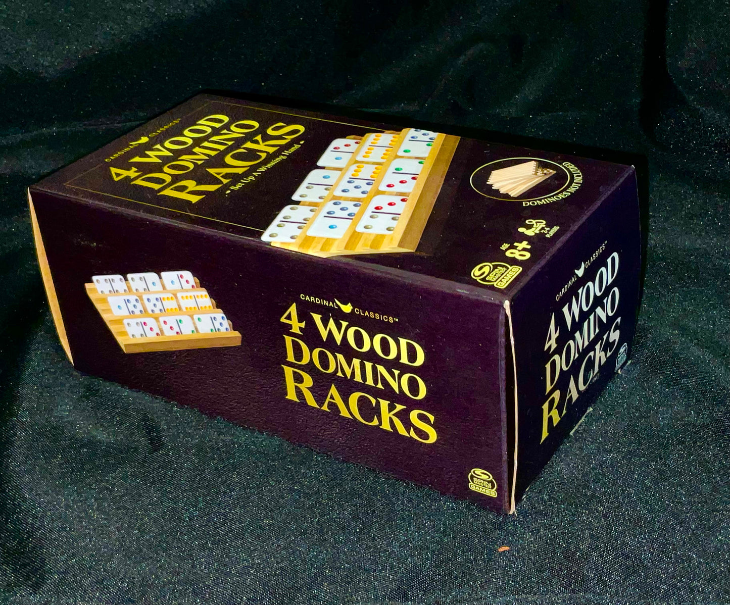 Four 4 Wood Domino Racks Cardinal Classics New in Original Box