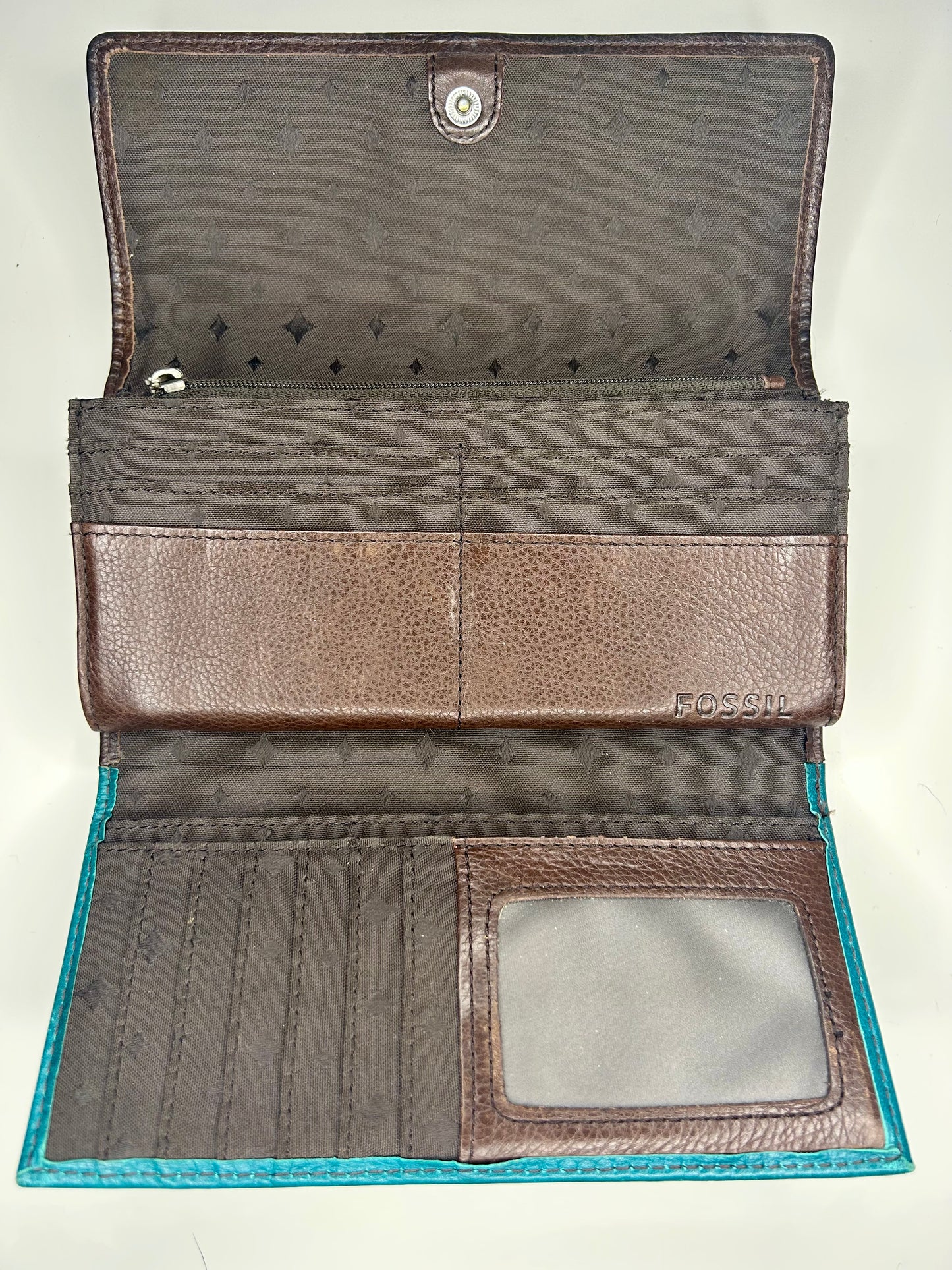 FOSSIL Marlow Turquoise Floral Trifold Wallet