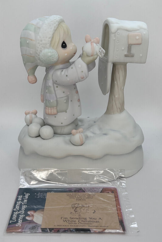 Precious Moments Vintage 1987 I'm Sending You A White Christmas Music Box