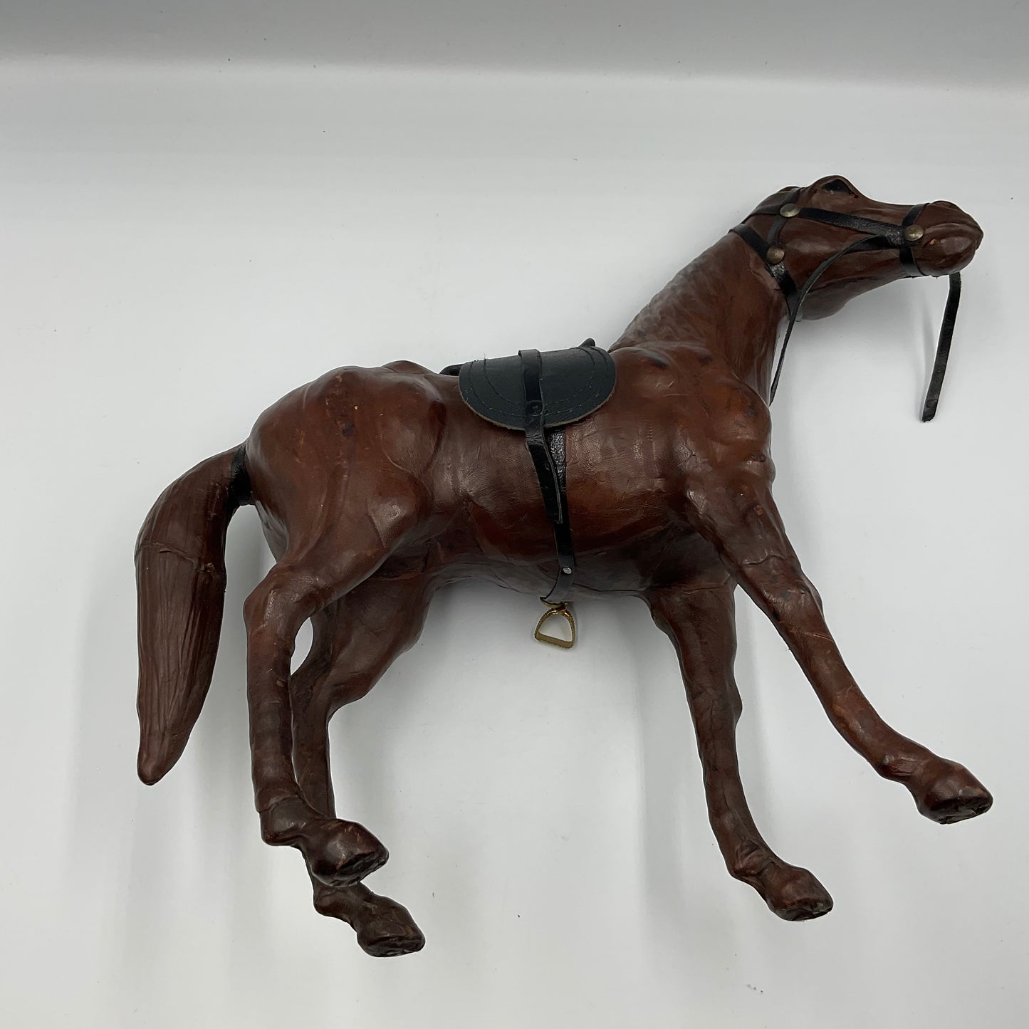 Vintage Leather Wrapped Horse Figurine