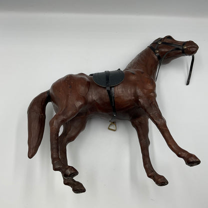 Vintage Leather Wrapped Horse Figurine