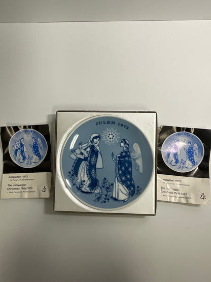 Julen Porsgrund Vintage 1973 Promise of the Saviour Plate With Original Box