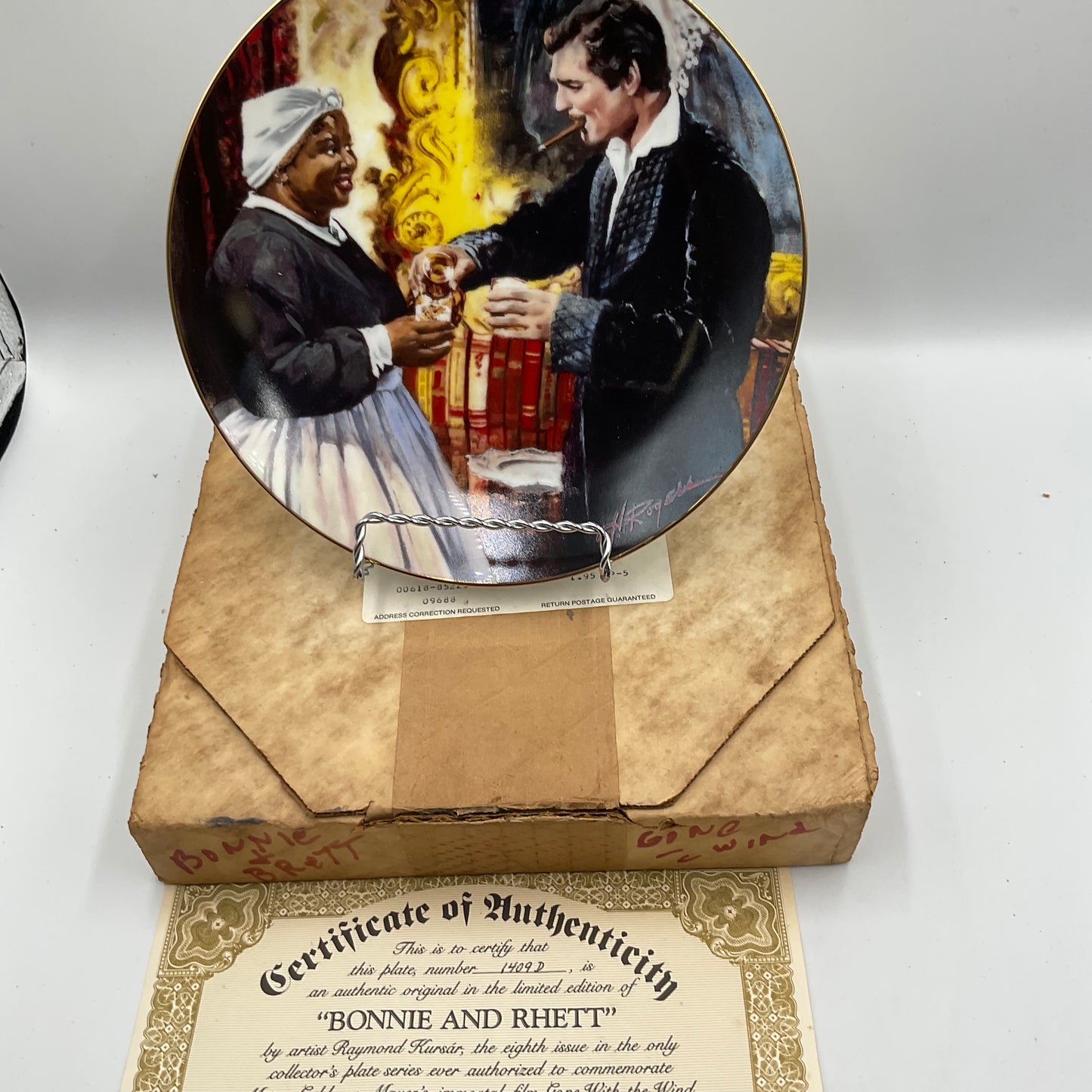Bradford Exchange Edwin M. Knowles Gone With the Wind Toast To Bonnie Blue By Howard Rogers